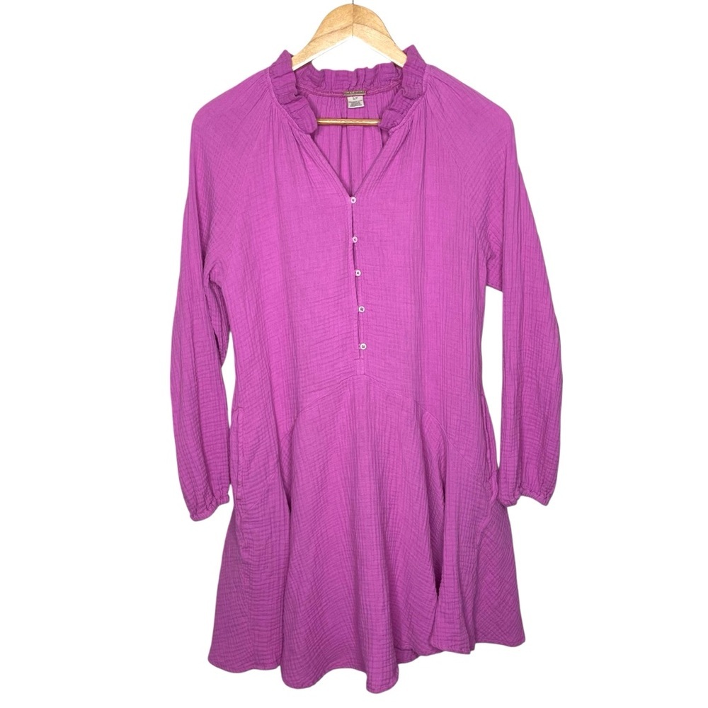 Magaschoni Organic Cotton Gauze Rosebud Pink Mini‎ Dress - Picture 12 of 13